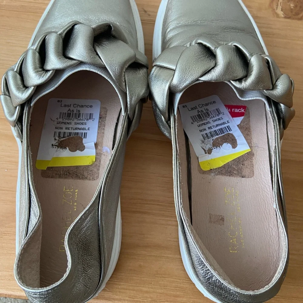 Rachel Zoe Burke Gold Metallic Braided Sneaker - Picture 9 of 11